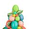 17" Colorful Easter Egg Tree in Yellow Gingham Pot